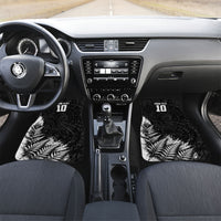 Personalized New Zealand Kiwi Bird Car Mats Grunge Maori Tribal Pattern Silver Fern