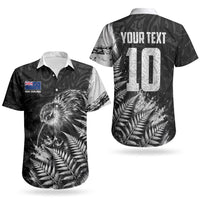 Personalized New Zealand Kiwi Bird Couples Matching Off Shoulder Maxi Dress and Hawaiian Shirt Grunge Maori Tribal Pattern Silver Fern