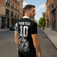 Personalized New Zealand Kiwi Bird Zipper Polo Shirt Grunge Maori Tribal Pattern Silver Fern TS04 - Polynesian Pride