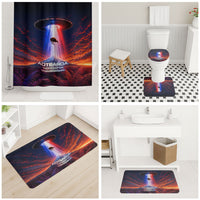 New Zealand Aotearoa Kiwi UFO Bathroom Set Sci-Fi Galaxy Sunset Sky Tower And Mountain
