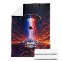 New Zealand Aotearoa Kiwi UFO Blanket Sci-Fi Galaxy Sunset Sky Tower And Mountain TS04 - Polynesian Pride