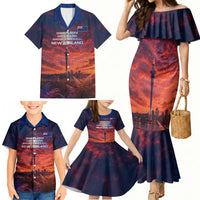 New Zealand Aotearoa Kiwi UFO Family Matching Mermaid Dress and Hawaiian Shirt Sci-Fi Galaxy Sunset Sky Tower And Mountain TS04 - Polynesian Pride