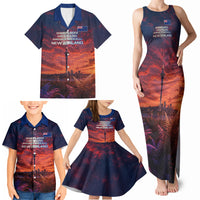 New Zealand Aotearoa Kiwi UFO Family Matching Tank Maxi Dress and Hawaiian Shirt Sci-Fi Galaxy Sunset Sky Tower And Mountain TS04 - Polynesian Pride