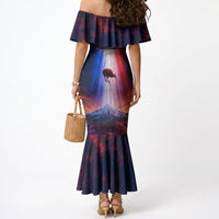 New Zealand Aotearoa Kiwi UFO Mermaid Dress Sci-Fi Galaxy Sunset Sky Tower And Mountain TS04 - Polynesian Pride