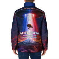 New Zealand Aotearoa Kiwi UFO Padded Jacket Sci-Fi Galaxy Sunset Sky Tower And Mountain TS04 - Polynesian Pride