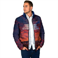 New Zealand Aotearoa Kiwi UFO Padded Jacket Sci-Fi Galaxy Sunset Sky Tower And Mountain TS04 - Polynesian Pride