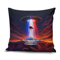 New Zealand Aotearoa Kiwi UFO Pillow Cover Sci-Fi Galaxy Sunset Sky Tower And Mountain TS04 Blue Red - Polynesian Pride