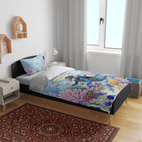 Fiji Taveuni Rainbow Reef Bedding Set Scuba Diver Vibrant Undersea Coral Garden Watercolor TS04 - Polynesian Pride