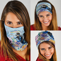 Fiji Taveuni Rainbow Reef Neck Gaiter Scuba Diver Vibrant Undersea Coral Garden Watercolor TS04 - Polynesian Pride