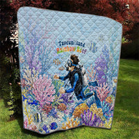 Fiji Taveuni Rainbow Reef Quilt Scuba Diver Vibrant Undersea Coral Garden Watercolor TS04 - Polynesian Pride