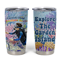 Fiji Taveuni Rainbow Reef Tumbler Cup Scuba Diver Vibrant Undersea Coral Garden Watercolor TS04 Blue - Polynesian Pride