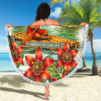 Fiji Taveuni Island Dateline Crossing Beach Blanket Tropical Cultural Landscape With Tagimoucia Floral Pattern TS04 - Polynesian Pride