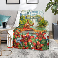 Fiji Taveuni Island Dateline Crossing Blanket Tropical Cultural Landscape With Tagimoucia Floral Pattern TS04 - Polynesian Pride