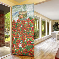 Fiji Taveuni Island Dateline Crossing Door Cover Tropical Cultural Landscape With Tagimoucia Floral Pattern TS04 - Polynesian Pride
