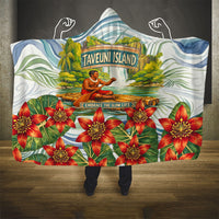 Fiji Taveuni Island Dateline Crossing Hooded Blanket Tropical Cultural Landscape With Tagimoucia Floral Pattern TS04 - Polynesian Pride