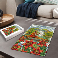 Fiji Taveuni Island Dateline Crossing Puzzle Tropical Cultural Landscape With Tagimoucia Floral Pattern TS04 - Polynesian Pride
