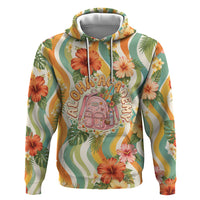 Hawaii Aloha Academy Back To School Hoodie Sea Turtle Tropical Hibiscus Flowers Retro Psychedelic TS04 Pullover Hoodie Orange Green - Polynesian Pride