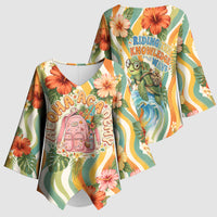 Hawaii Aloha Academy Back To School Kimono Sleeve Blouse Sea Turtle Tropical Hibiscus Flowers Retro Psychedelic TS04 - Polynesian Pride