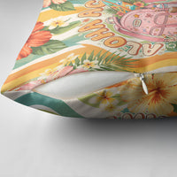 Hawaii Aloha Academy Back To School Pillow Cover Sea Turtle Tropical Hibiscus Flowers Retro Psychedelic TS04 - Polynesian Pride