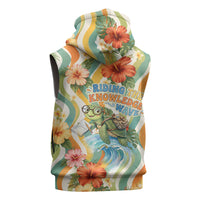 Hawaii Aloha Academy Back To School Sleeveless Zip Hoodie Sea Turtle Tropical Hibiscus Flowers Retro Psychedelic TS04 - Polynesian Pride