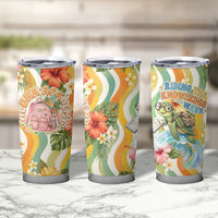 Hawaii Aloha Academy Back To School Tumbler Cup Sea Turtle Tropical Hibiscus Flowers Retro Psychedelic TS04 - Polynesian Pride