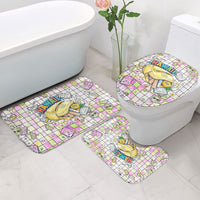 Hawaii Cruising Back To School Bathroom Set Grid Pattern With School Bag And Vintage Surf Van TS04 - Polynesian Pride