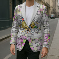 Hawaii Cruising Back To School Blazer Grid Pattern With School Bag And Vintage Surf Van