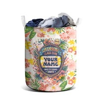 Personalized Hawaii School Club Back To Class Laundry Basket Retro Tropical Hibiscus Pattern With Open Notebook TS04 - Polynesian Pride