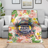 Personalized Hawaii School Club Back To Class Blanket Retro Tropical Hibiscus Pattern With Open Notebook TS04 - Polynesian Pride