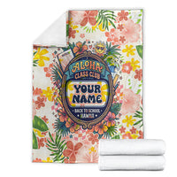 Personalized Hawaii School Club Back To Class Blanket Retro Tropical Hibiscus Pattern With Open Notebook TS04 - Polynesian Pride