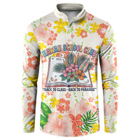 Personalized Hawaii School Club Back To Class Button Sweatshirt Retro Tropical Hibiscus Pattern With Open Notebook TS04 White Orange - Polynesian Pride