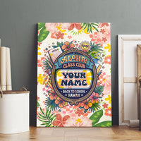 Personalized Hawaii School Club Back To Class Canvas Wall Art Retro Tropical Hibiscus Pattern With Open Notebook TS04 - Polynesian Pride