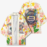 Personalized Hawaii School Club Back To Class Kimono Retro Tropical Hibiscus Pattern With Open Notebook TS04 - Polynesian Pride