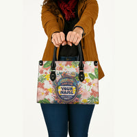 Personalized Hawaii School Club Back To Class Leather Bag Retro Tropical Hibiscus Pattern With Open Notebook TS04 - Polynesian Pride