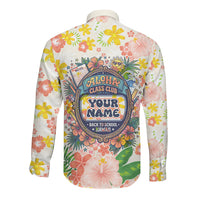 Personalized Hawaii School Club Back To Class Long Sleeve Button Shirt Retro Tropical Hibiscus Pattern With Open Notebook TS04 - Polynesian Pride