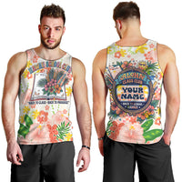 Personalized Hawaii School Club Back To Class Men Tank Top Retro Tropical Hibiscus Pattern With Open Notebook TS04 - Polynesian Pride