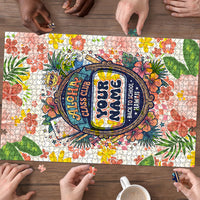 Personalized Hawaii School Club Back To Class Puzzle Retro Tropical Hibiscus Pattern With Open Notebook TS04 - Polynesian Pride