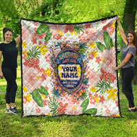 Personalized Hawaii School Club Back To Class Quilt Retro Tropical Hibiscus Pattern With Open Notebook TS04 - Polynesian Pride