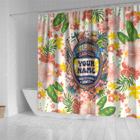 Personalized Hawaii School Club Back To Class Shower Curtain Retro Tropical Hibiscus Pattern With Open Notebook TS04 - Polynesian Pride