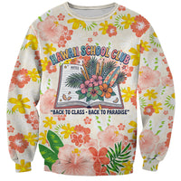 Personalized Hawaii School Club Back To Class Sweatshirt Retro Tropical Hibiscus Pattern With Open Notebook TS04 Unisex White Orange - Polynesian Pride