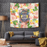 Personalized Hawaii School Club Back To Class Tapestry Retro Tropical Hibiscus Pattern With Open Notebook TS04 White Orange - Polynesian Pride