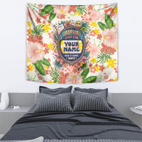 Personalized Hawaii School Club Back To Class Tapestry Retro Tropical Hibiscus Pattern With Open Notebook TS04 - Polynesian Pride