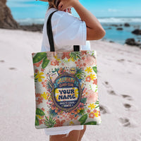 Personalized Hawaii School Club Back To Class Tote Bag Retro Tropical Hibiscus Pattern With Open Notebook TS04 - Polynesian Pride