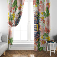 Personalized Hawaii School Club Back To Class Window Curtain Retro Tropical Hibiscus Pattern With Open Notebook TS04 - Polynesian Pride