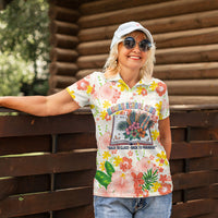 Personalized Hawaii School Club Back To Class Women Polo Shirt Retro Tropical Hibiscus Pattern With Open Notebook TS04 - Polynesian Pride