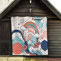 Personalized Hawaii Back To School Quilt Retro Rainbow Sun with Tropical Hibiscus Flowers TS04 - Polynesian Pride