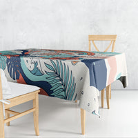 Personalized Hawaii Back To School Tablecloth Retro Rainbow Sun with Tropical Hibiscus Flowers TS04 - Polynesian Pride
