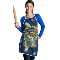 Personalized Hawaii Back To School Aloha Learning Apron Retro Rainbow open Notebook with Pineapple and Hibiscus Flowers TS04 - Polynesian Pride