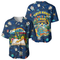 Personalized Hawaii Back To School Aloha Learning Baseball Jersey Retro Rainbow open Notebook with Pineapple and Hibiscus Flowers TS04 - Polynesian Pride