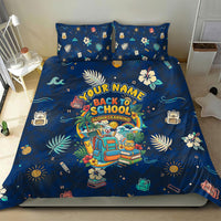 Personalized Hawaii Back To School Aloha Learning Bedding Set Retro Rainbow open Notebook with Pineapple and Hibiscus Flowers TS04 - Polynesian Pride
